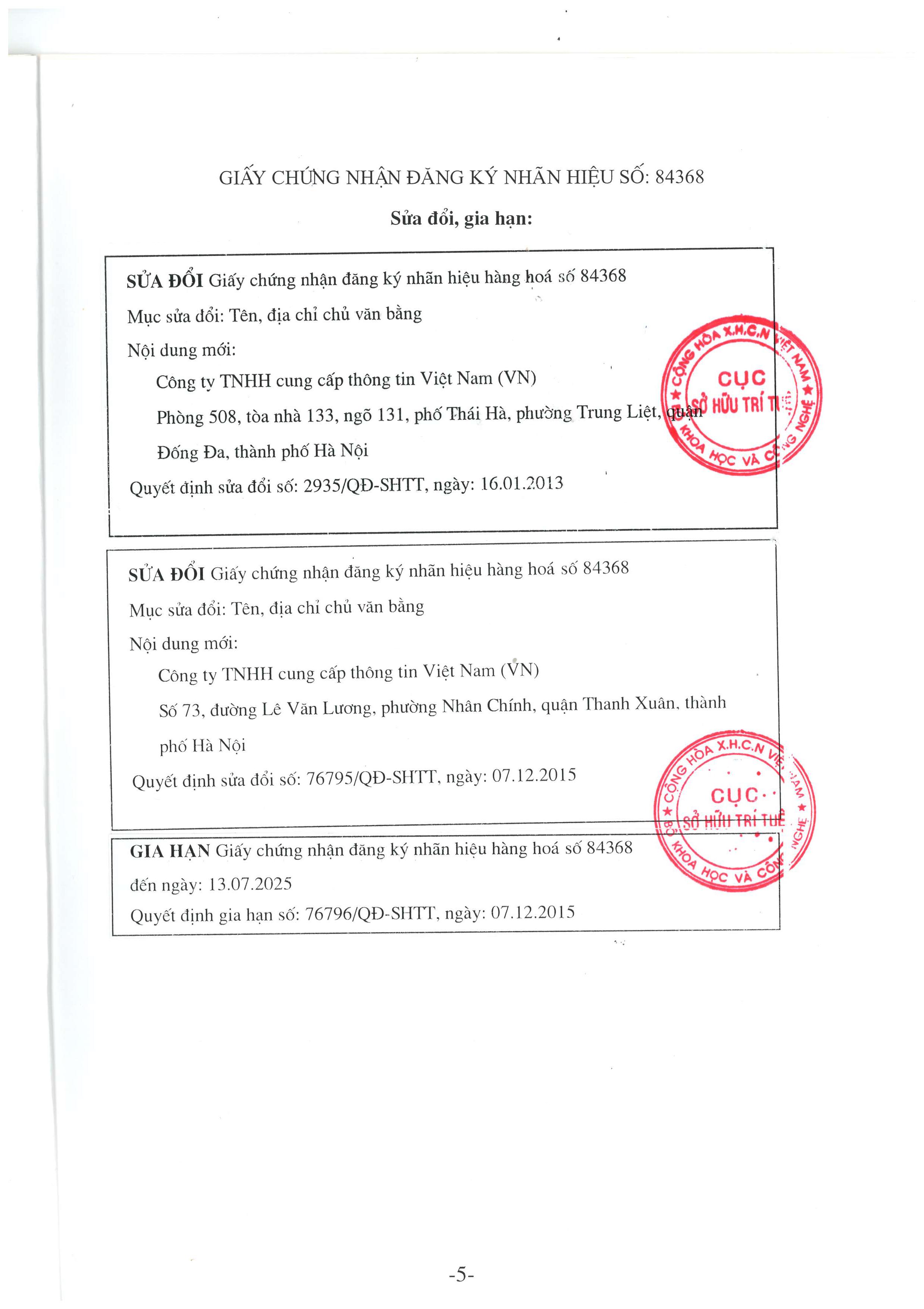 Giấy chứng nhận đăng ký nhãn hiệu 0003 - Giấy chứng nhận đăng ký nhãn hiệu