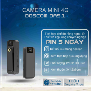 Camera 4G Mini  DA-5.1 Full HD 1296P Góc Siêu Rộng, Hỗ Trợ Tầm Nhìn Đêm