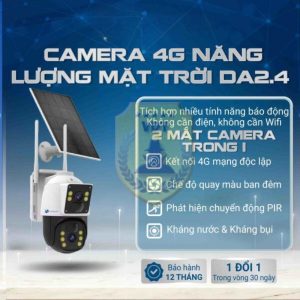 DA-2.4 Camera Năng Lượng Mặt Trời Dùng Sim 4G – 2 Ống Kính 360°