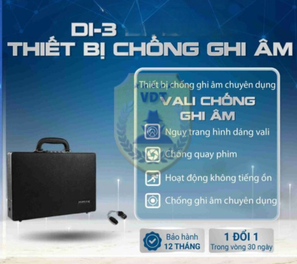 DI3 – Thiết bị chống ghi âm nguy trang dạng Vali