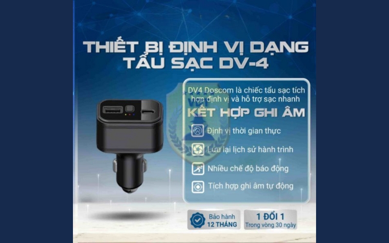  DV4 – Thiết Bị Định Vị Dạng Tẩu Sạc Cho Xe Ô Tô
