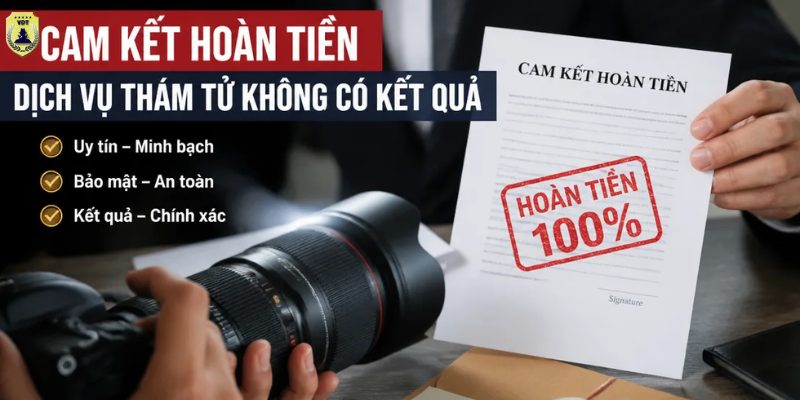 Cam kết hoàn tiền dịch vụ thám tử không có kết quả: Hiểu đúng để không mất tiền oan am kết hoàn tiền dịch vụ thám tử không có kết quả