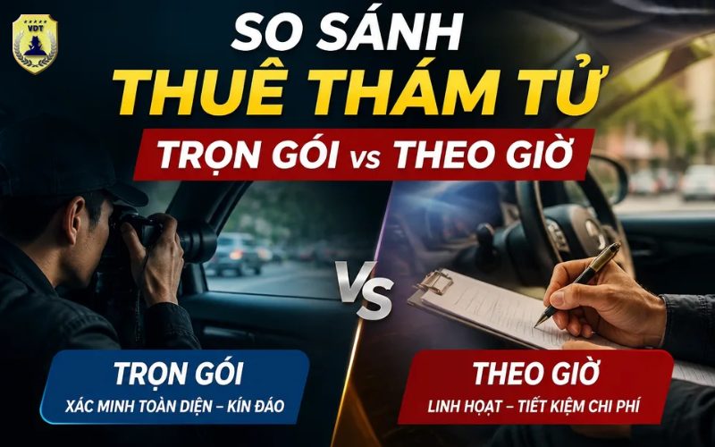 So sánh thuê thám tử trọn gói vs theo giờ: Nên chọn hình thức nào? So sánh thuê thám tử trọn gói vs theo giờ