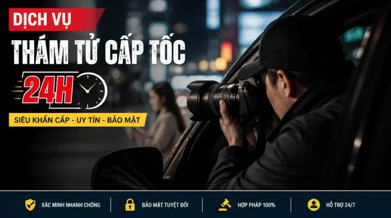 Dịch vụ thám tử cấp tốc 24h siêu khẩn cấp uy tín, bảo mật