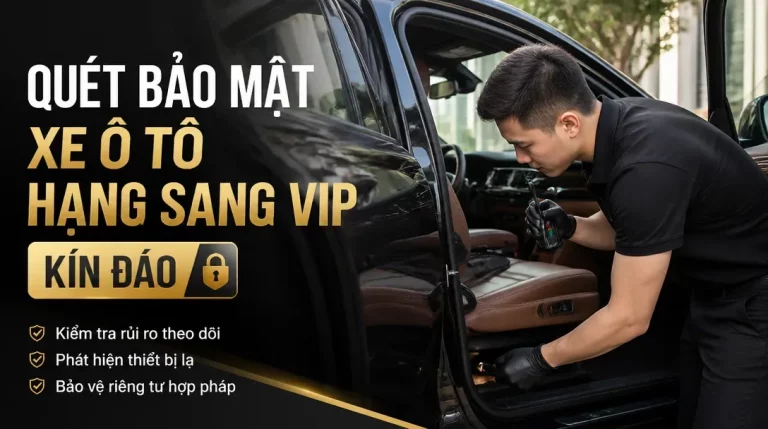 Quét bảo mật xe ô tô hạng sang VIP: Phát hiện định vị, nghe lén, camera ẩn