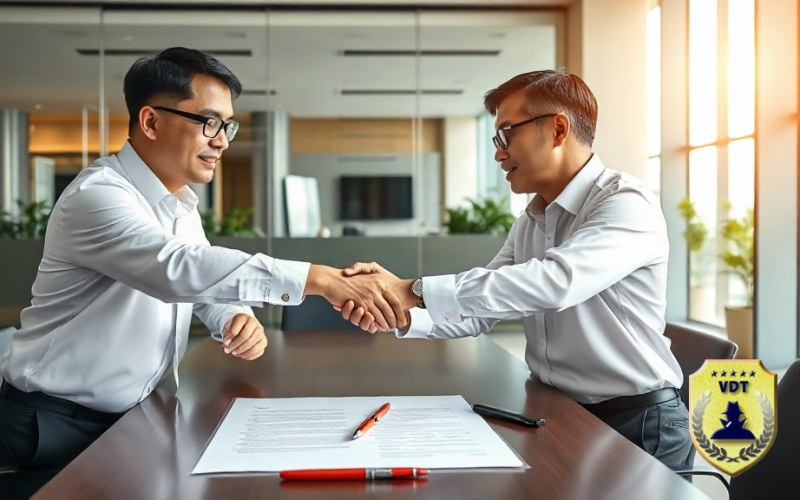 Hai bên bắt tay sau khi thống nhất hợp đồng đại lý